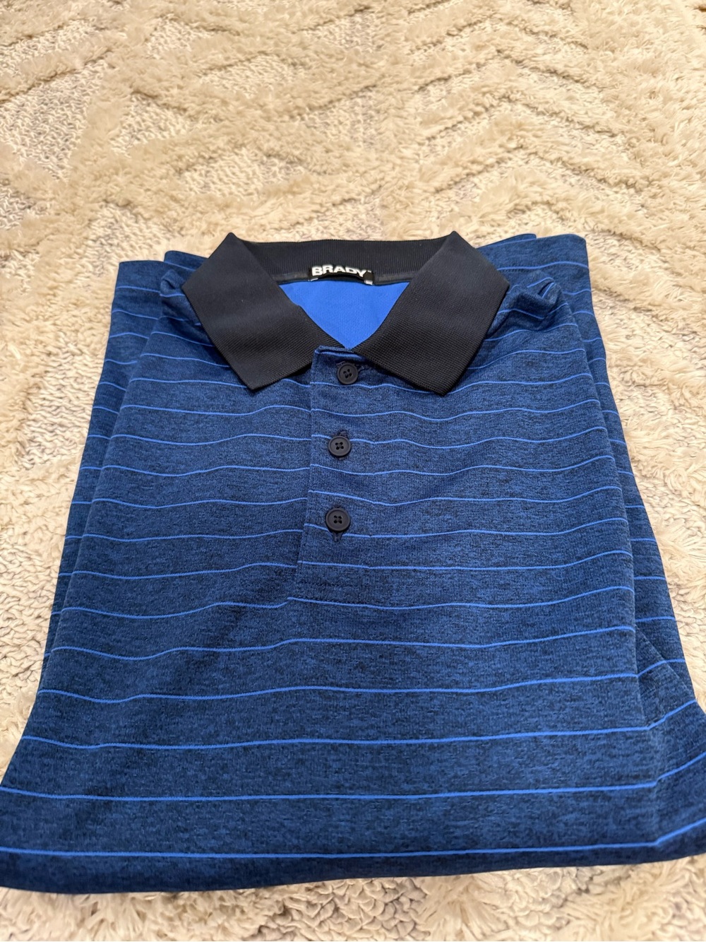 Brady Men's Blue Striped Polo Shirt